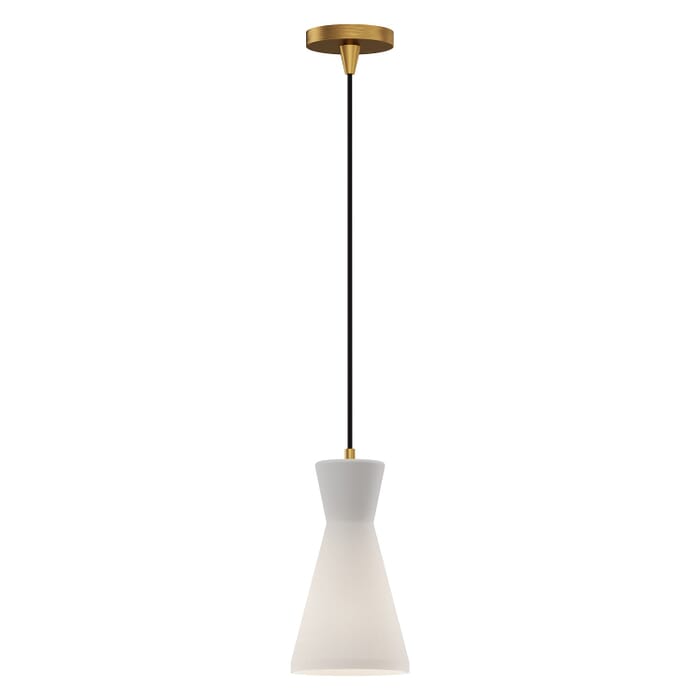 Betty 1-Light Pendant in Aged Gold with Opal Glass Betty 1-Light Pendant in Aged Gold with Opal Glass