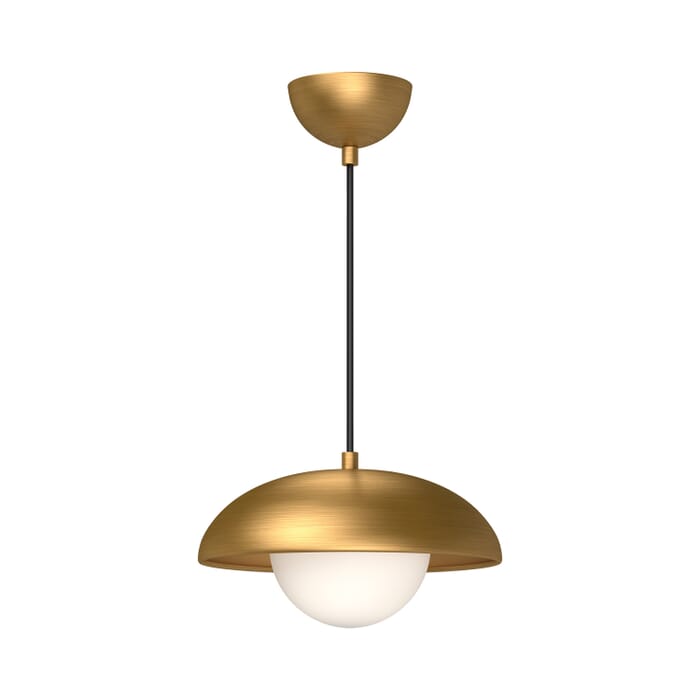 Rubio 1-Light Pendant in Aged Gold with Opal Glass Rubio 1-Light Pendant in Aged Gold with Opal Glass