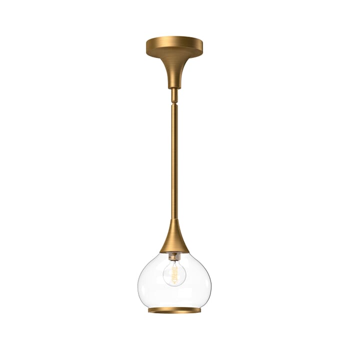 Hazel 1-Light Pendant in Aged Gold with Clear Glass Hazel 1-Light Pendant in Aged Gold with Clear Glass