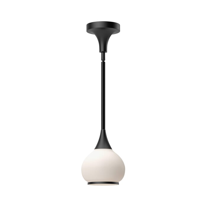 Hazel 1-Light Pendant in Matte Black with Opal Glass Hazel 1-Light Pendant in Matte Black with Opal Glass