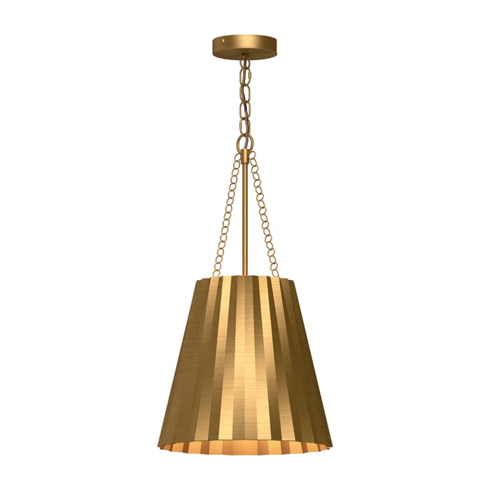 Plisse 1-Light Pendant in Aged Gold Plisse 1-Light Pendant in Aged Gold