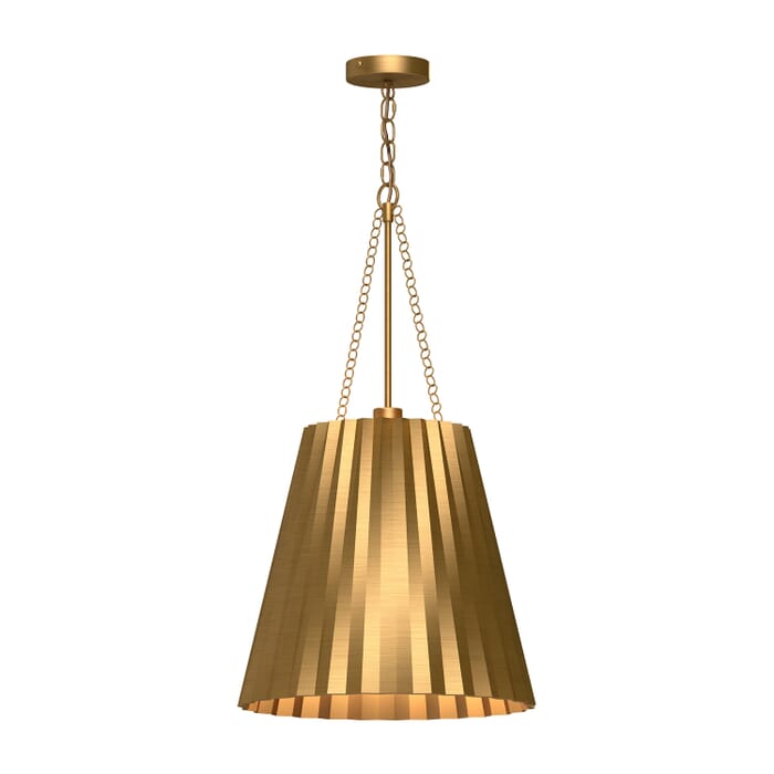 Plisse 1-Light Pendant in Aged Gold Plisse 1-Light Pendant in Aged Gold