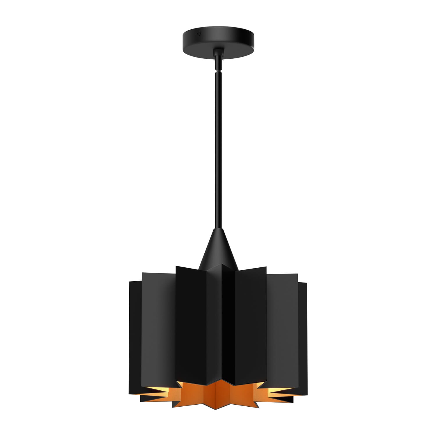 Plisse 1-Light Pendant in Matte Black