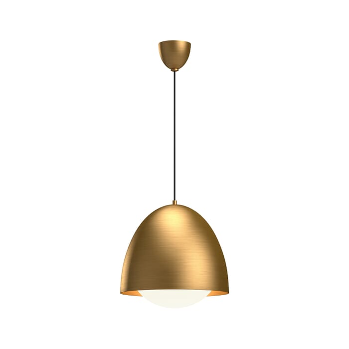 Kenji 1-Light Pendant in Aged Gold with Opal Glass Kenji 1-Light Pendant in Aged Gold with Opal Glass