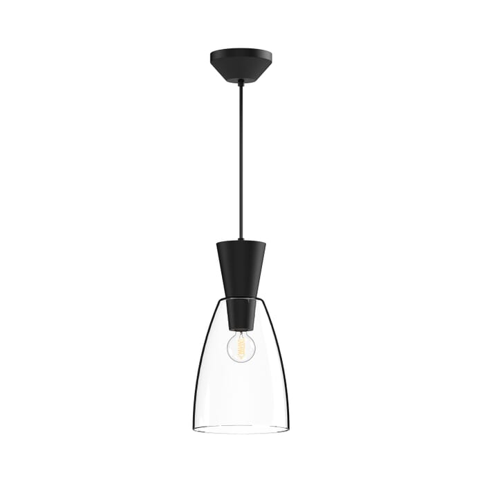 Arlo 1-Light Pendant in Matte Black with Clear Glass Arlo 1-Light Pendant in Matte Black with Clear Glass