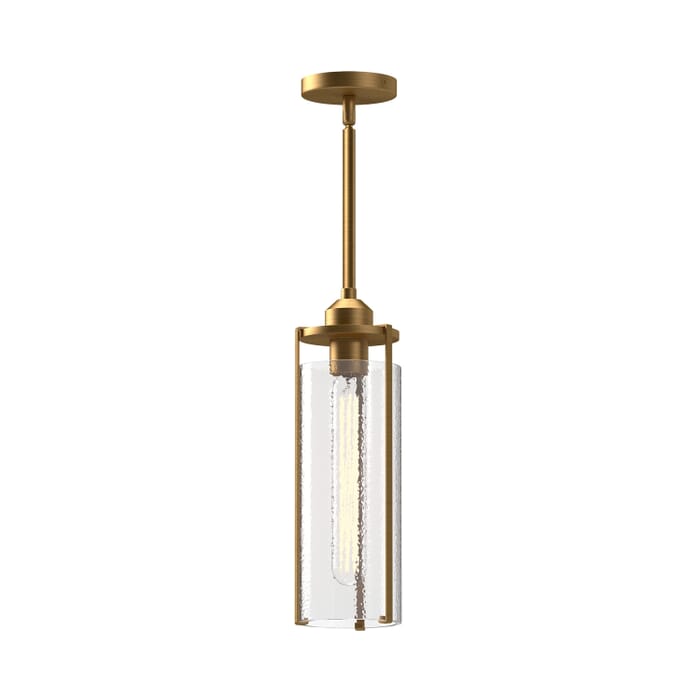 Belmont 1-Light Pendant in Aged Gold with Clear Water Glass Belmont 1-Light Pendant in Aged Gold with Clear Water Glass