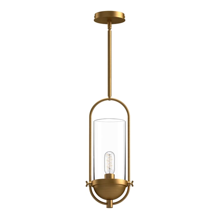 Cyrus 1-Light Pendant in Aged Gold with Clear Glass Cyrus 1-Light Pendant in Aged Gold with Clear Glass