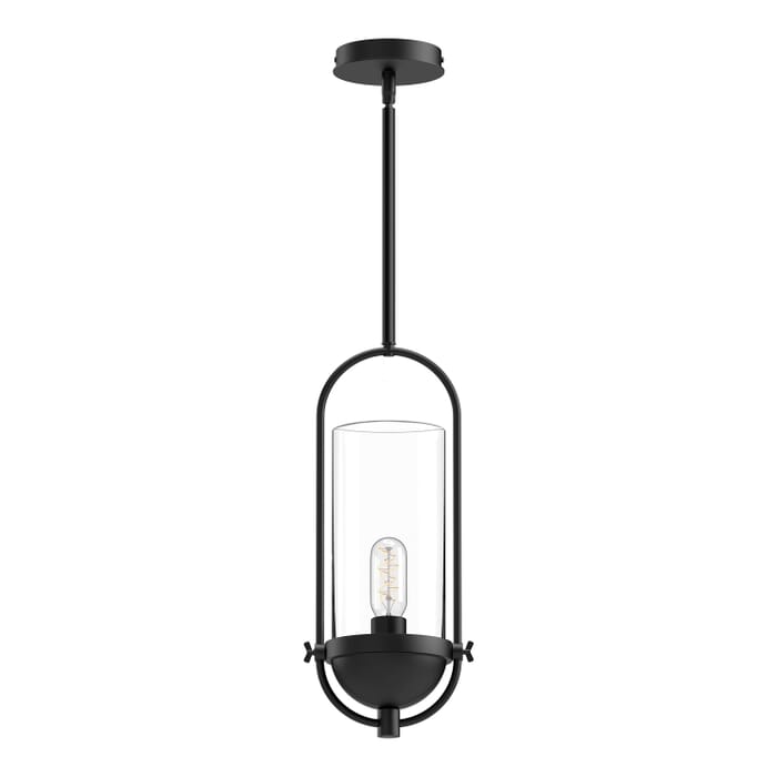 Cyrus 1-Light Pendant in Matte Black with Clear Glass Cyrus 1-Light Pendant in Matte Black with Clear Glass