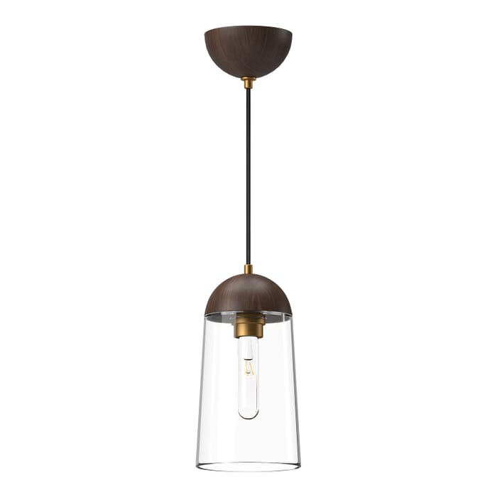 Emil 1-Light Pendant in Aged Gold with Walnut Emil 1-Light Pendant in Aged Gold with Walnut