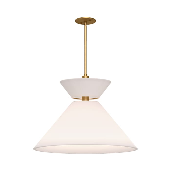Chapelle 1-Light Pendant in Aged Gold with White Linen Chapelle 1-Light Pendant in Aged Gold with White Linen