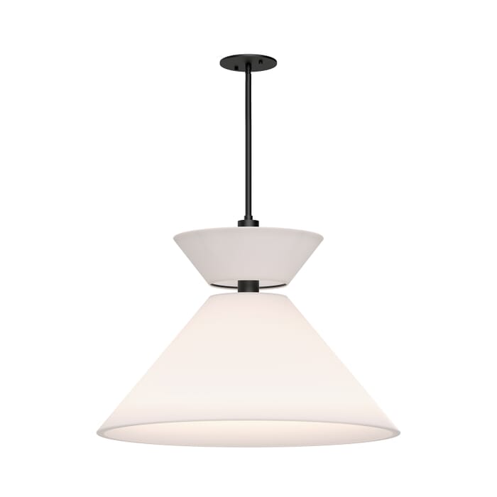 Chapelle 1-Light Pendant in Matte Black with White Linin Chapelle 1-Light Pendant in Matte Black with White Linin