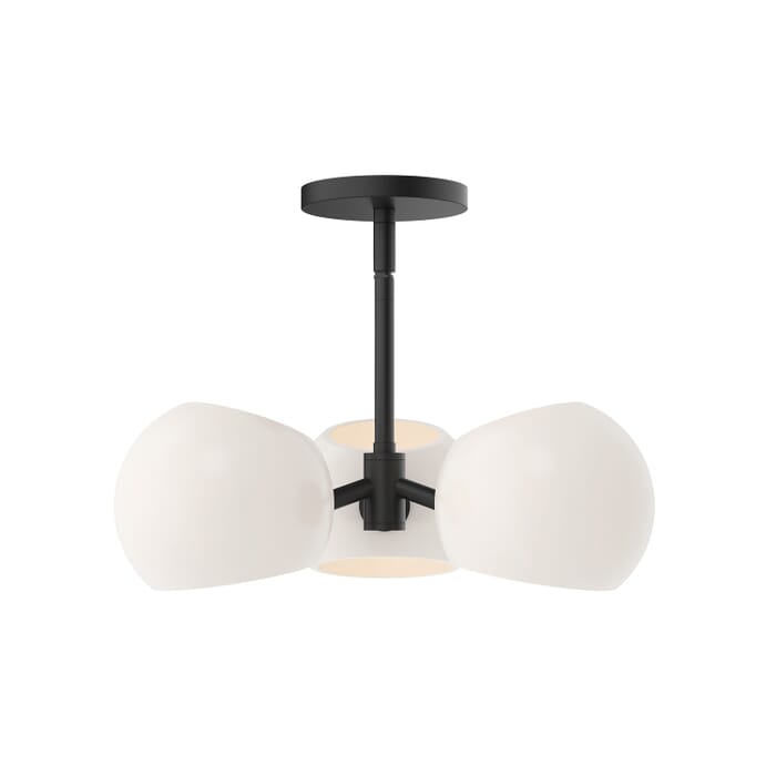 Willow 3-Light Pendant in Matte Black with Opal Glass Willow 3-Light Pendant in Matte Black with Opal Glass