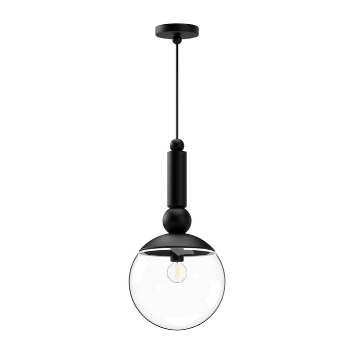 Delilah 1-Light Pendant in Matte Black with Clear Glass Delilah 1-Light Pendant in Matte Black with Clear Glass