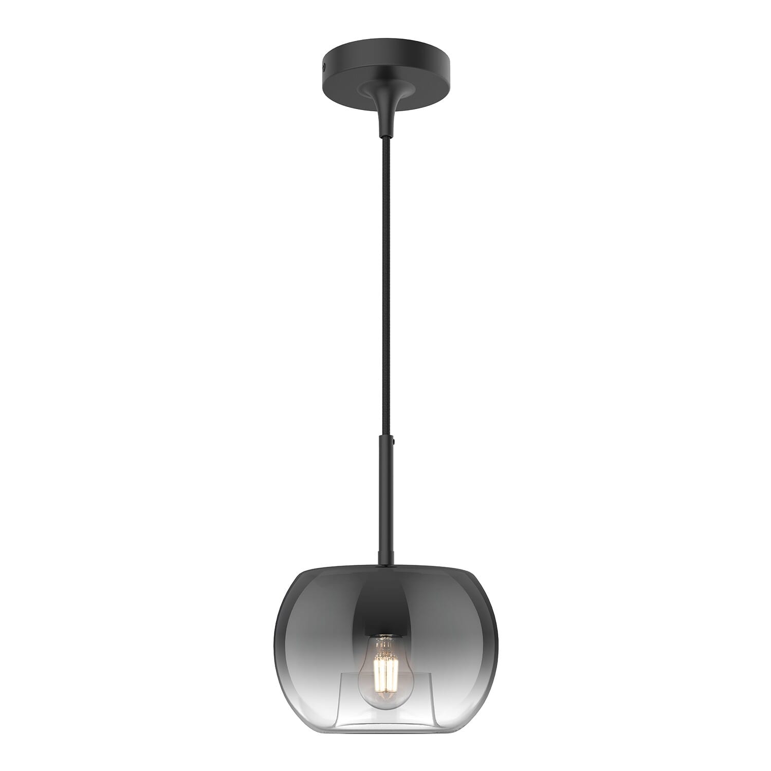 Black Smoked One Light Pendant from the Samar Collection