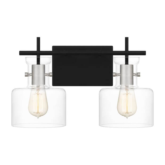 Pensbury 2-Light Bathroom Vanity Light in Matte Black Pensbury 2-Light Bathroom Vanity Light in Matte Black