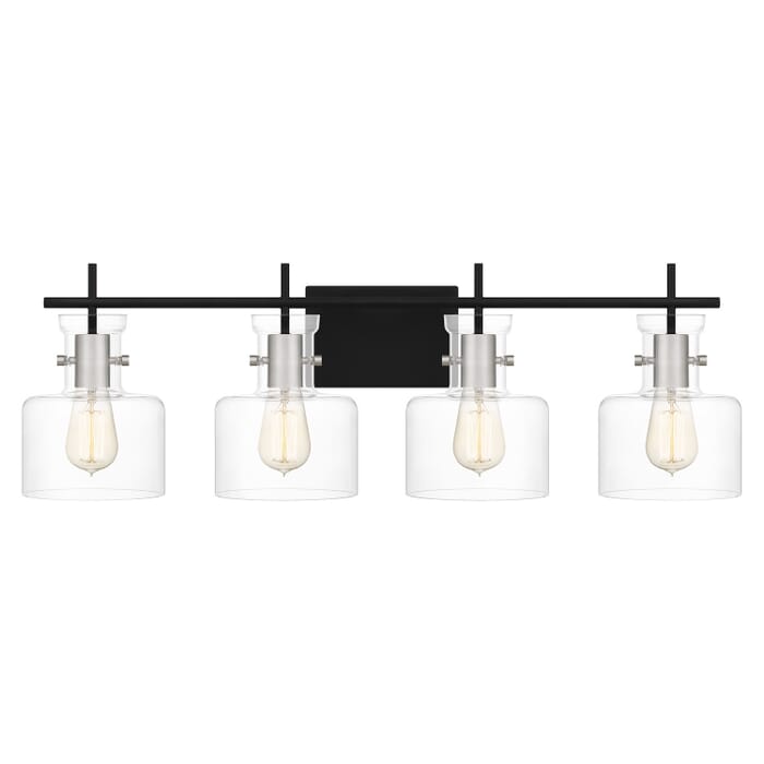 Pensbury 4-Light Bathroom Vanity Light in Matte Black Pensbury 4-Light Bathroom Vanity Light in Matte Black
