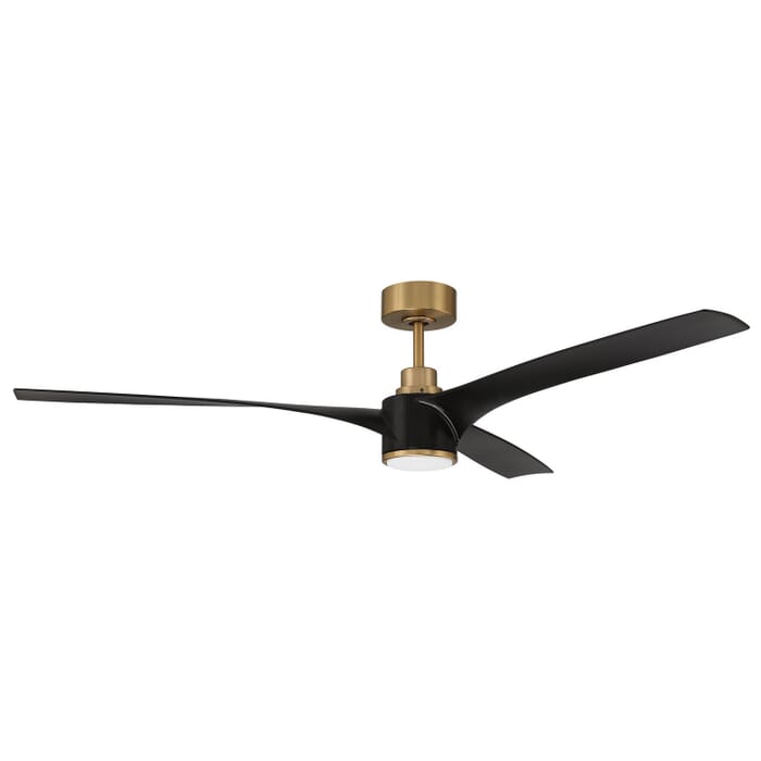 Phoebe 1-Light 60" Outdoor Ceiling Fan in Flat Black with Satin Brass Phoebe 1-Light 60" Outdoor Ceiling Fan in Flat Black with Satin Brass