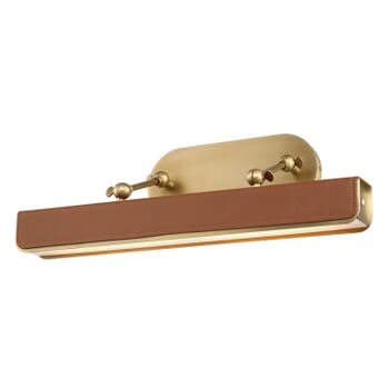 Alora Valise Wall Sconce in Vintage Brass And Cognac Leather