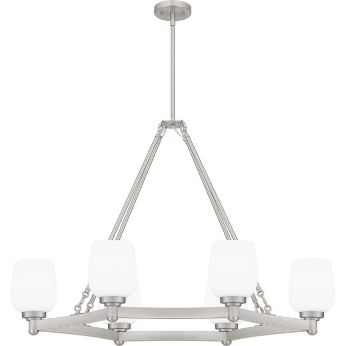 Penning 6-Light Linear Chandelier in Brushed Nickel Penning 6-Light Linear Chandelier in Brushed Nickel