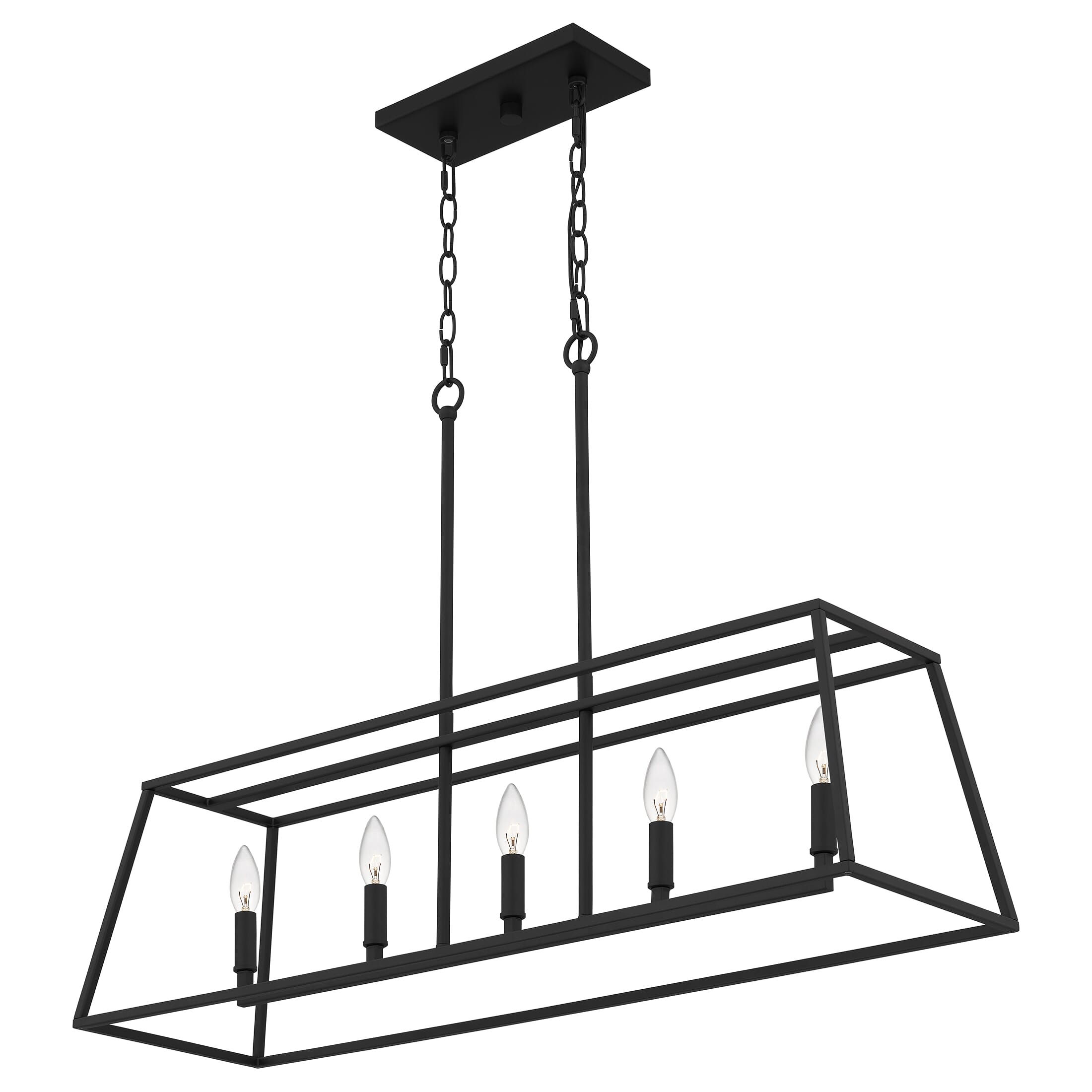 Prescott 5-Light Island Chandelier in Matte Black