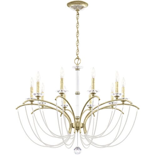Priscilla 10-Light Chandelier  - Clear Optic Crystal in Heirloom Silver