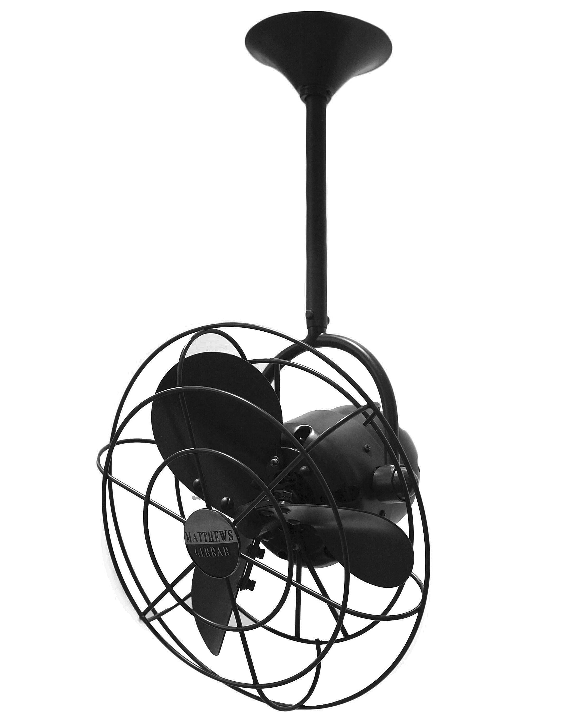 Matthews Bianca Direcional 13" Indoor Ceiling Fan in Matte Black - BD-BK-MTL