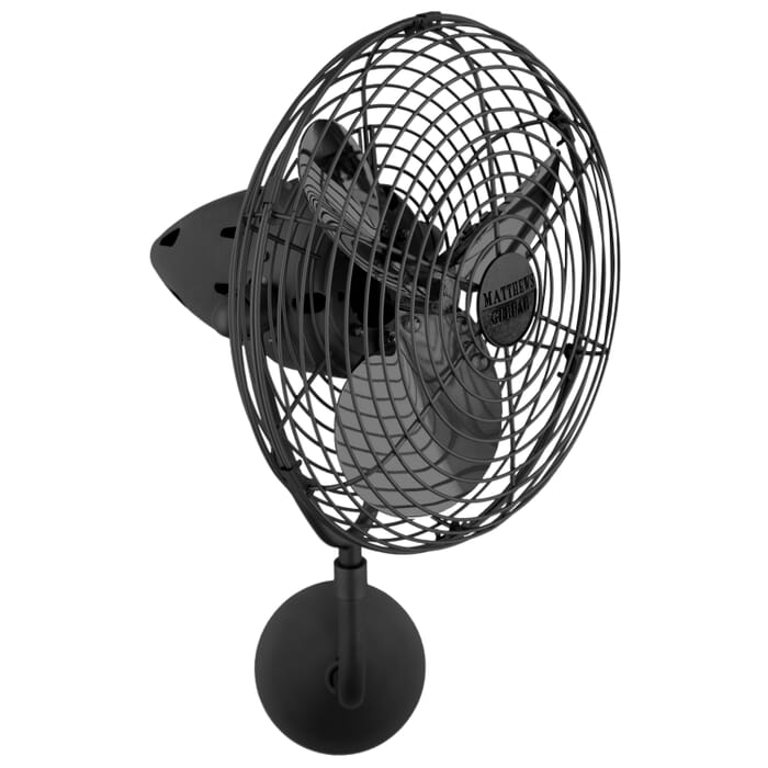Matthews Bruna Parede 13" Indoor Wall Fan in Matte Black Matthews Bruna Parede 13" Indoor Wall Fan in Matte Black