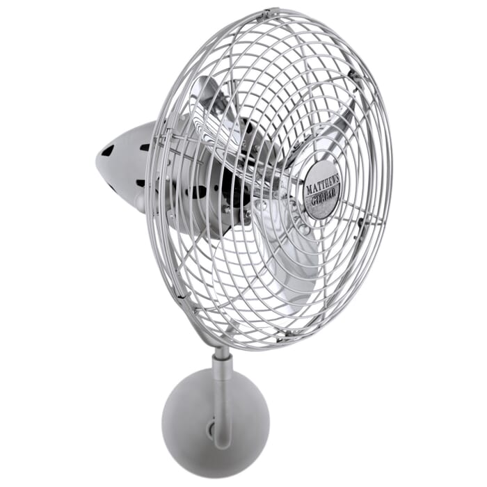 Matthews Bruna Parede 13" Indoor Wall Fan in Brushed Nickel Matthews Bruna Parede 13" Indoor Wall Fan in Brushed Nickel