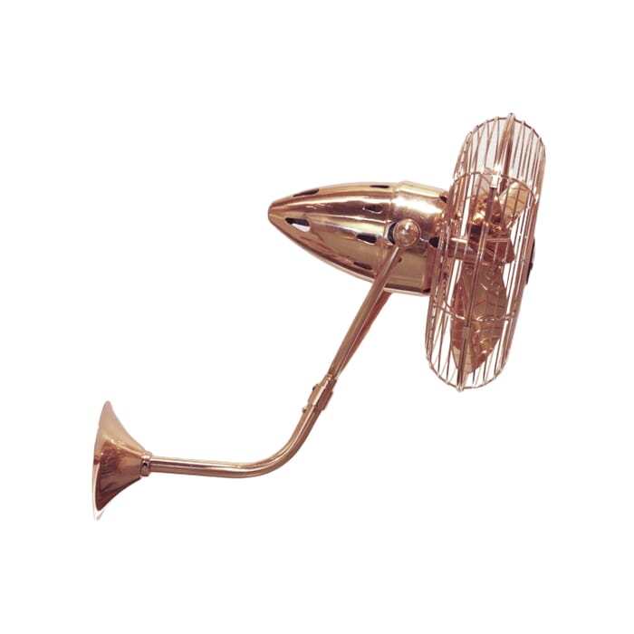 Matthews Bruna Parede 13" Indoor Wall Fan in Polished Copper Matthews Bruna Parede 13" Indoor Wall Fan in Polished Copper