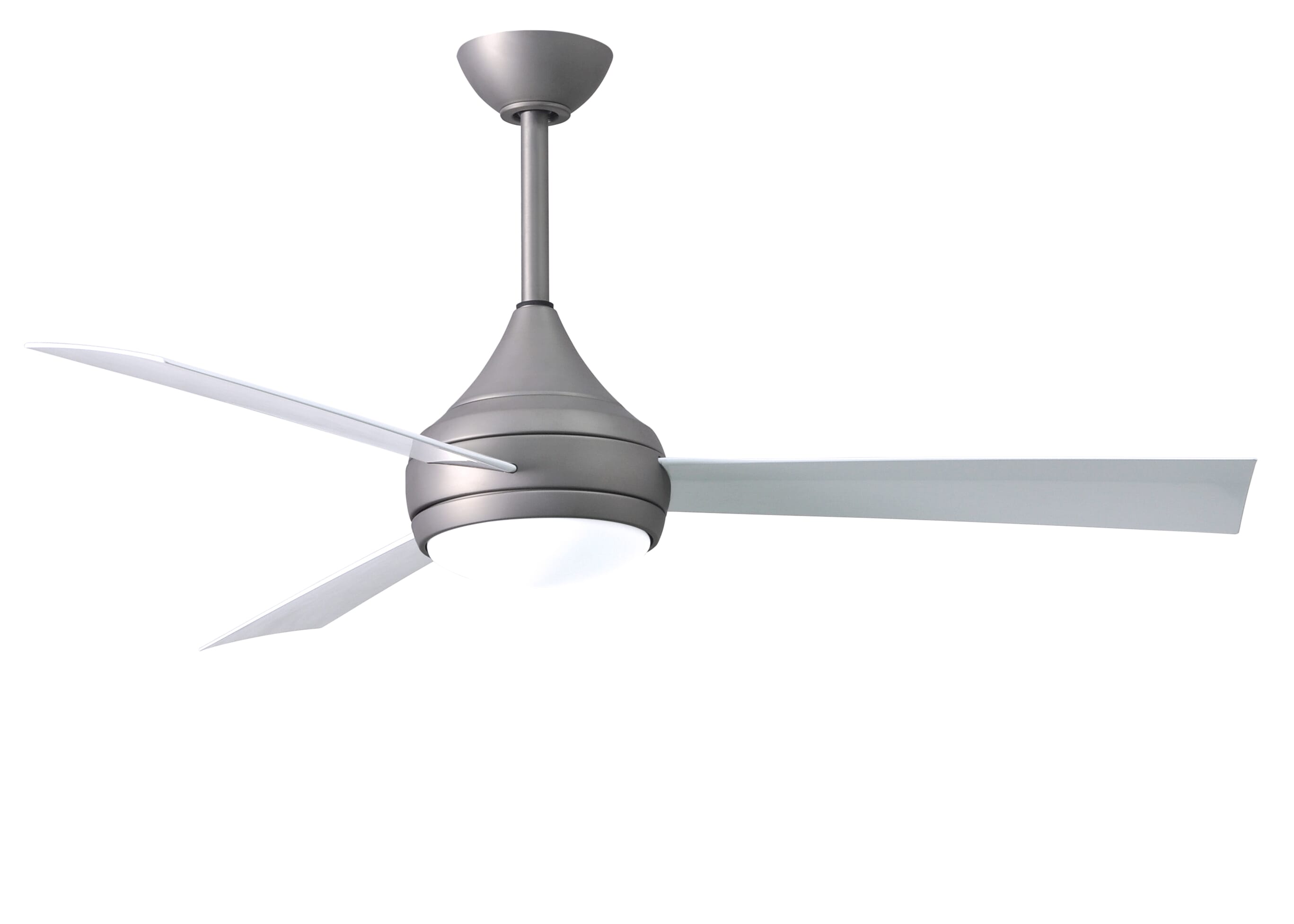 Matthews Donaire 52" Indoor/Outdoor Ceiling Fan in Brushed Stainless with White Blades - DA-BS-WH