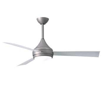 Matthews Donaire 52" Indoor/Outdoor Ceiling Fan in Brushed Stainless with White Blades