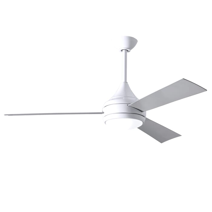 Matthews Donaire 52" Indoor/Outdoor Ceiling Fan in Gloss White with Brushed Stainless Blades Matthews Donaire 52" Indoor/Outdoor Ceiling Fan in Gloss White with Brushed Stainless Blades