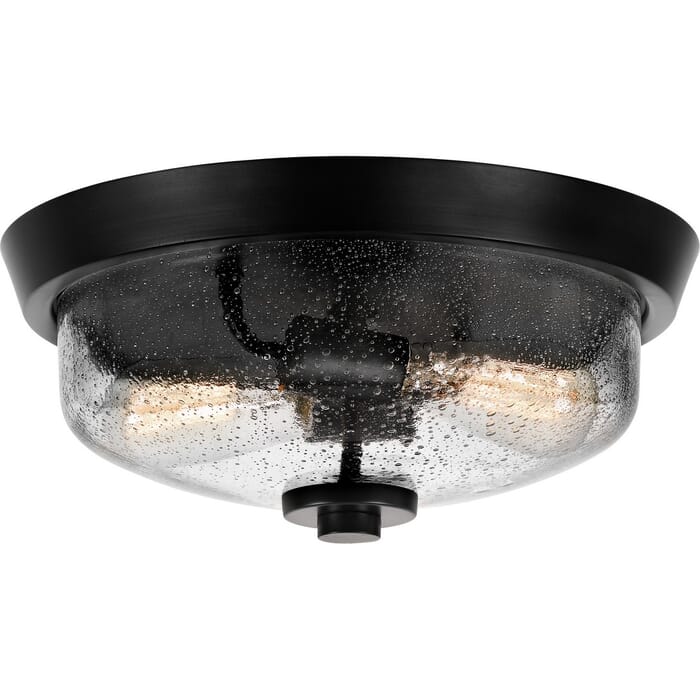 Quoizel Radius 2-Light 13" Ceiling Light in Earth Black Quoizel Radius 2-Light 13" Ceiling Light in Earth Black