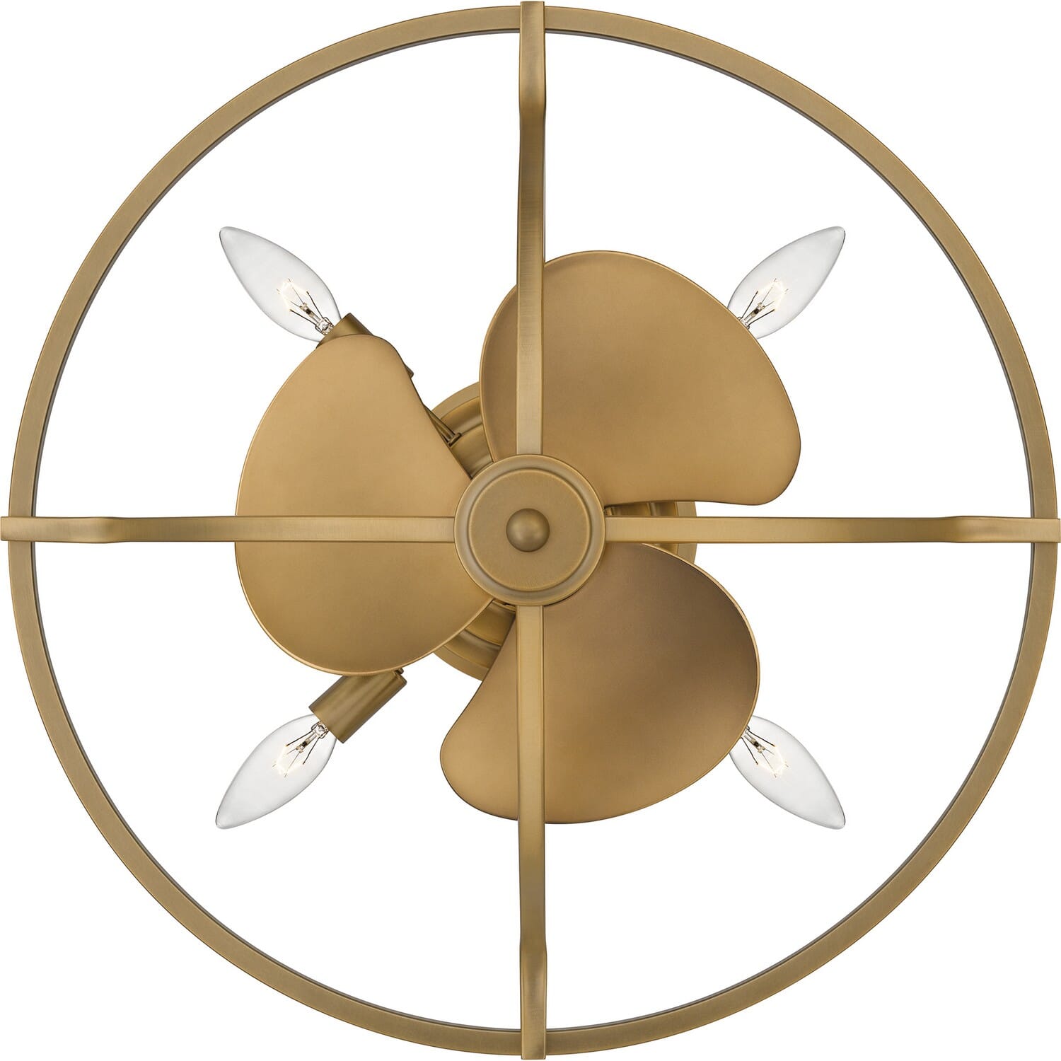 【特別セール品】 4-Light Fandelier Quoizel Ceiling Brass Weathered in Fan その他