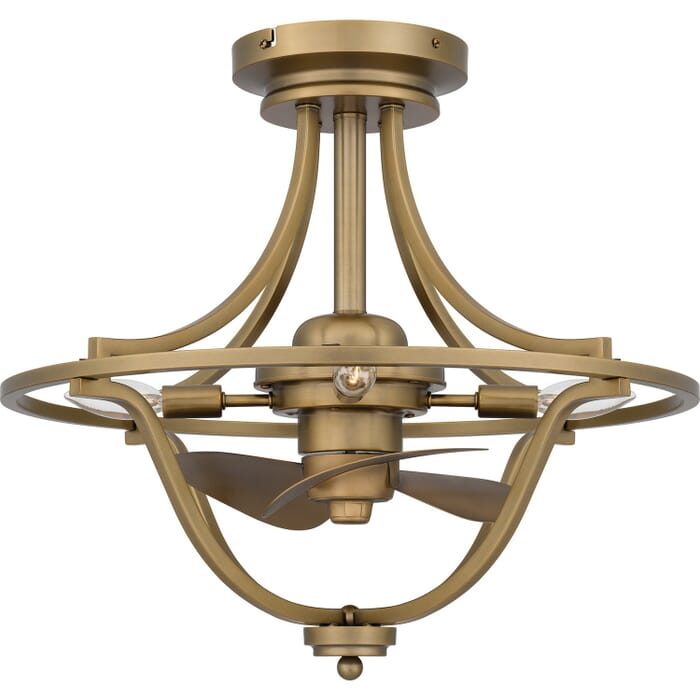 Quoizel Fandelier 4-Light Ceiling Fan in Weathered Brass Quoizel Fandelier 4-Light Ceiling Fan in Weathered Brass