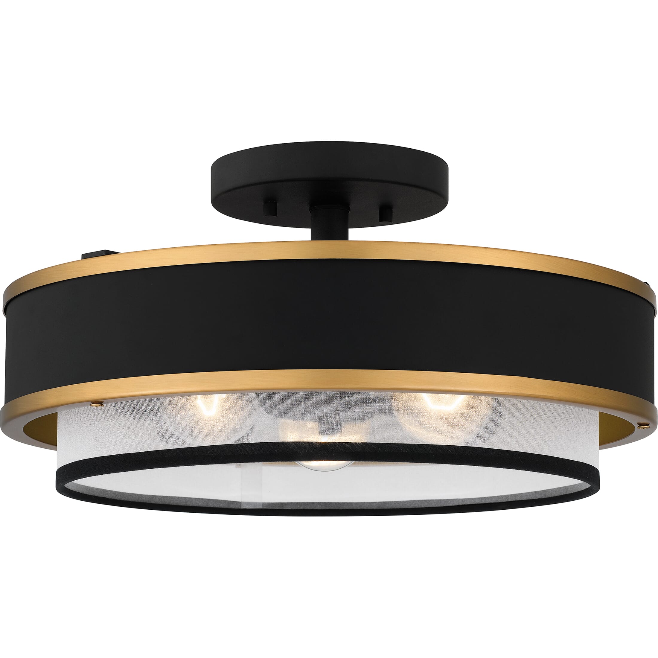 Quoizel Semi-Flush Mount 3-Light Semi-Flush Mount in Earth Black