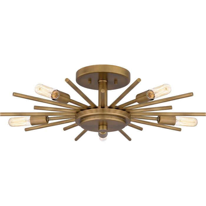Quoizel Semi-Flush Mount 5-Light in Weathered Brass Quoizel Semi-Flush Mount 5-Light in Weathered Brass