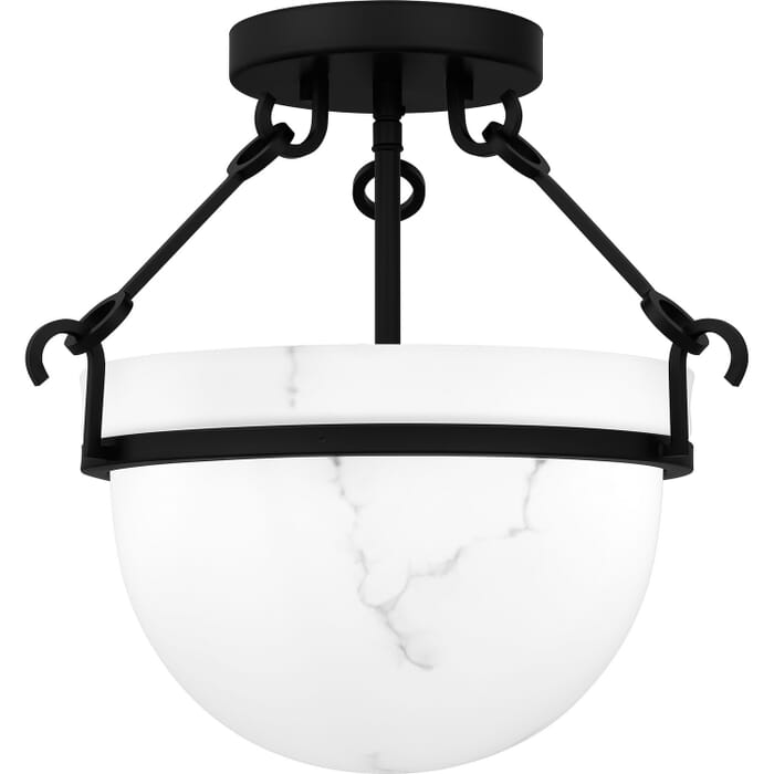 Quoizel Semi-Flush Mount 3-Light in Matte Black Quoizel Semi-Flush Mount 3-Light in Matte Black