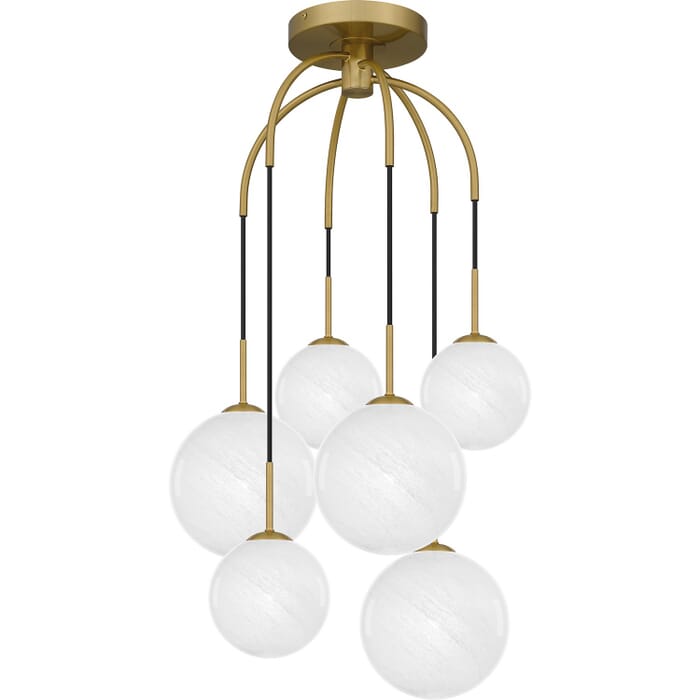 Quoizel Semi-Flush Mount 6-Light Pendant in Aged Brass Quoizel Semi-Flush Mount 6-Light Pendant in Aged Brass