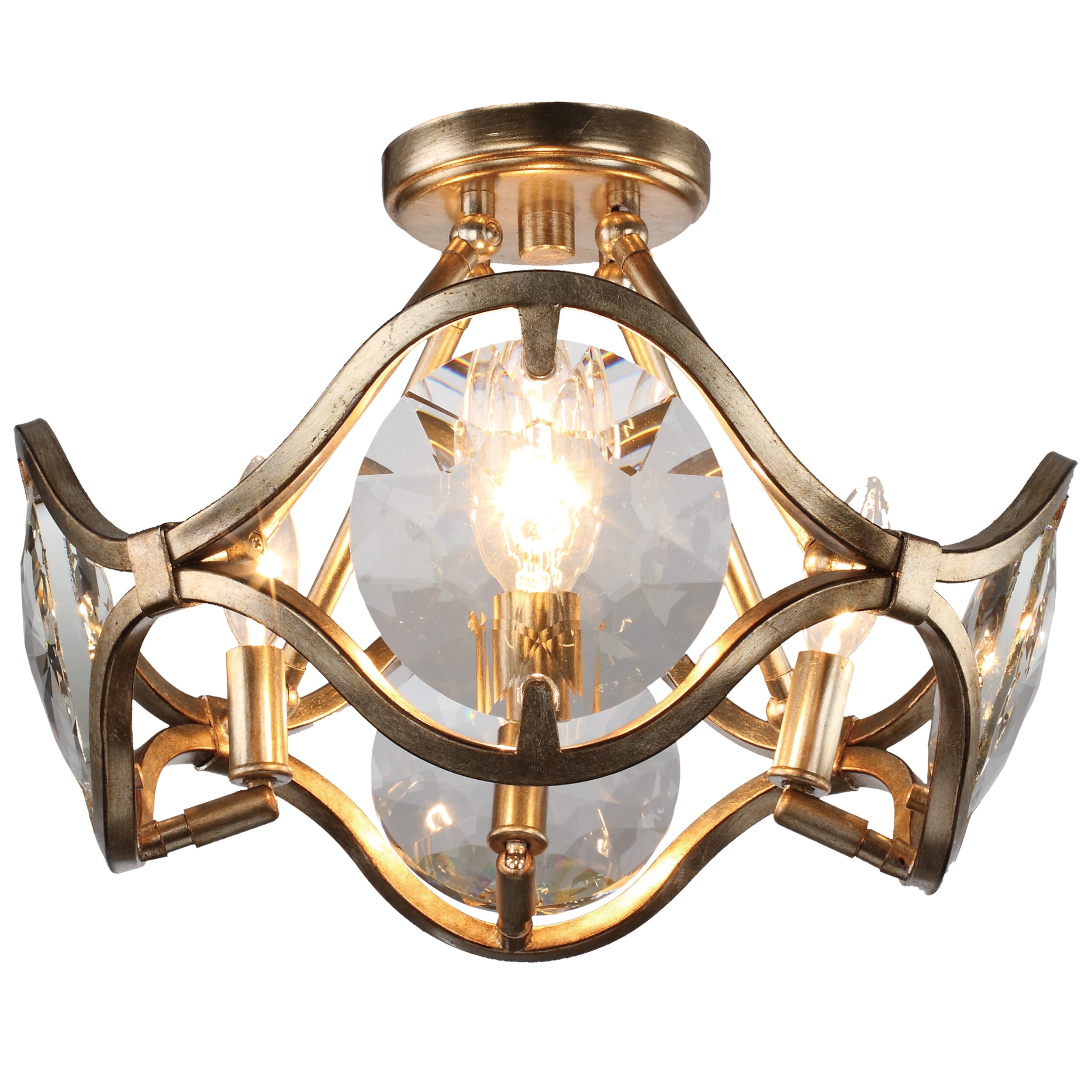 Crystorama Quincy 4-Light 16" Ceiling Light in Distressed Twilight