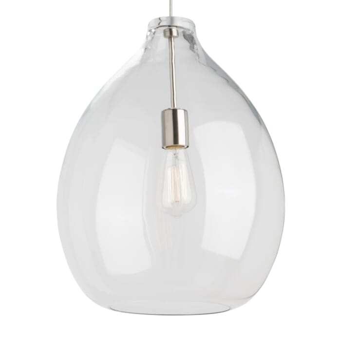 Tech Quinton 2700K LED 20" Pendant Light in Satin Nickel and Clear Tech Quinton 2700K LED 20" Pendant Light in Satin Nickel and Clear
