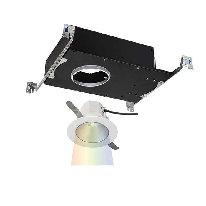 WAC Lighting Aether 1-Light Round Trim with LED Light Engine in Haze White WAC Lighting Aether 1-Light Round Trim with LED Light Engine in Haze White