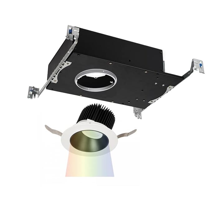 WAC Lighting Aether 1-Light Round Wall Wash Trim with LED Light Engine in Black White WAC Lighting Aether 1-Light Round Wall Wash Trim with LED Light Engine in Black White