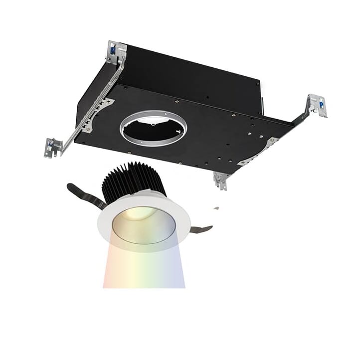 WAC Lighting Aether 1-Light Round Wall Wash Trim with LED Light Engine in Haze White WAC Lighting Aether 1-Light Round Wall Wash Trim with LED Light Engine in Haze White