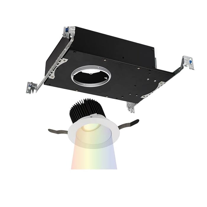 WAC Lighting Aether Color Changing 1-Light LED Round Wall Wash Trim with Light Engine in White WAC Lighting Aether Color Changing 1-Light LED Round Wall Wash Trim with Light Engine in White