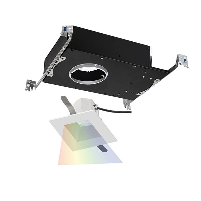WAC Lighting Aether 1-Light Square Adjustable Trim with LED Light Engine in Haze White WAC Lighting Aether 1-Light Square Adjustable Trim with LED Light Engine in Haze White