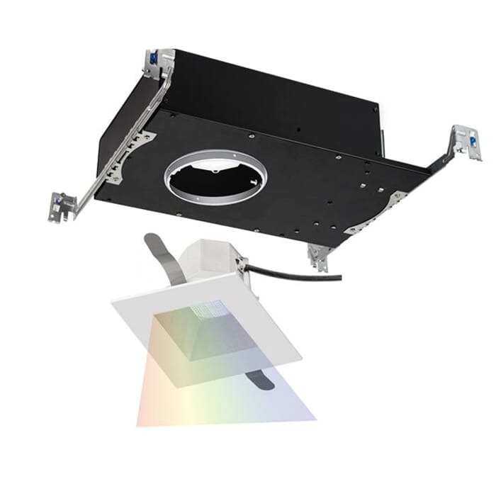 WAC Lighting Aether Color Changing 1-Light LED Square Open Reflector Trim with Light Engine in Haze White WAC Lighting Aether Color Changing 1-Light LED Square Open Reflector Trim with Light Engine in Haze White