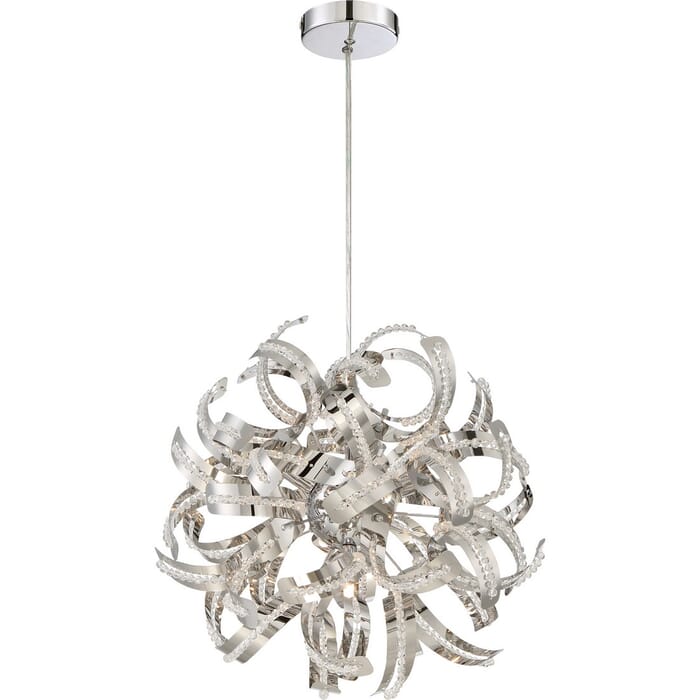 Quoizel Ribbons 5-Light 17" Pendant Light in Crystal Chrome Quoizel Ribbons 5-Light 17" Pendant Light in Crystal Chrome