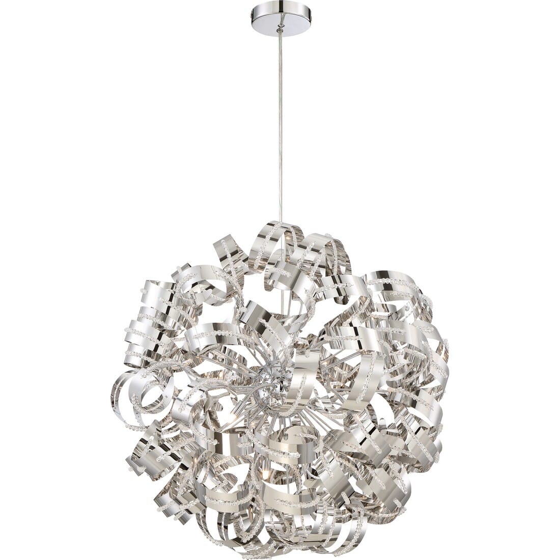 Ribbons 12-Light Pendant in Crystal Chrome