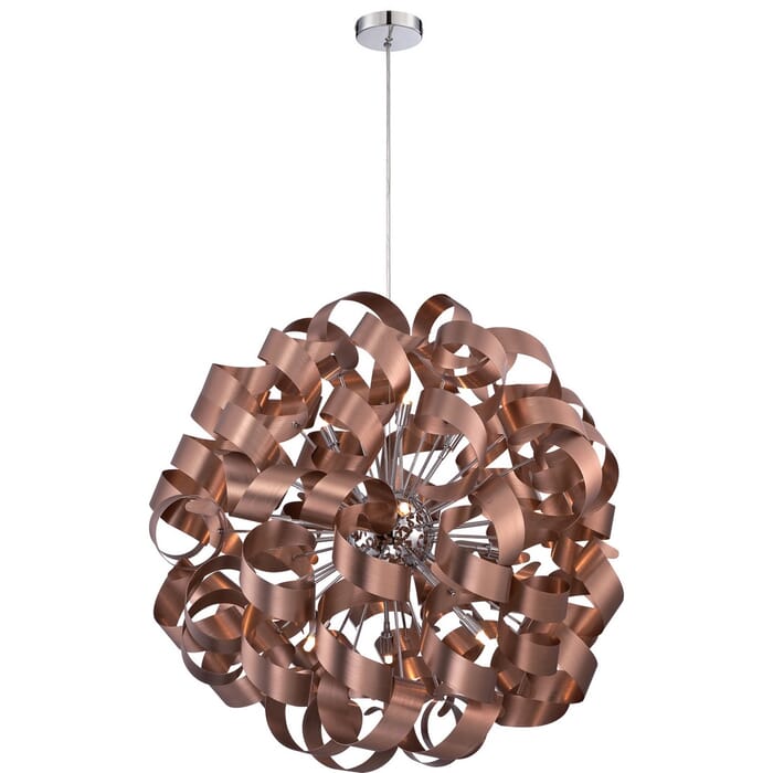 Quoizel Ribbons 12-Light 31" Pendant Light in Satin Copper Quoizel Ribbons 12-Light 31" Pendant Light in Satin Copper